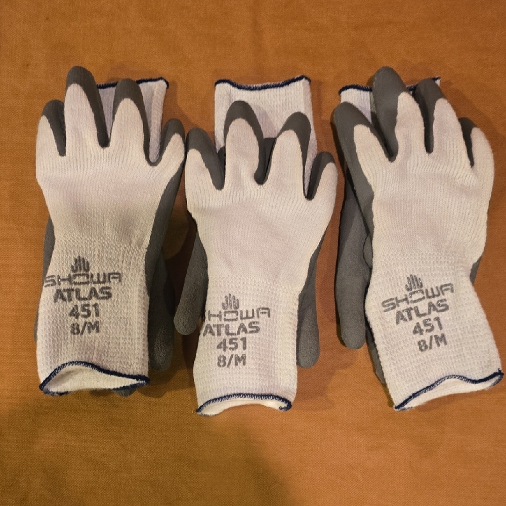 451 Gray and White Gloves